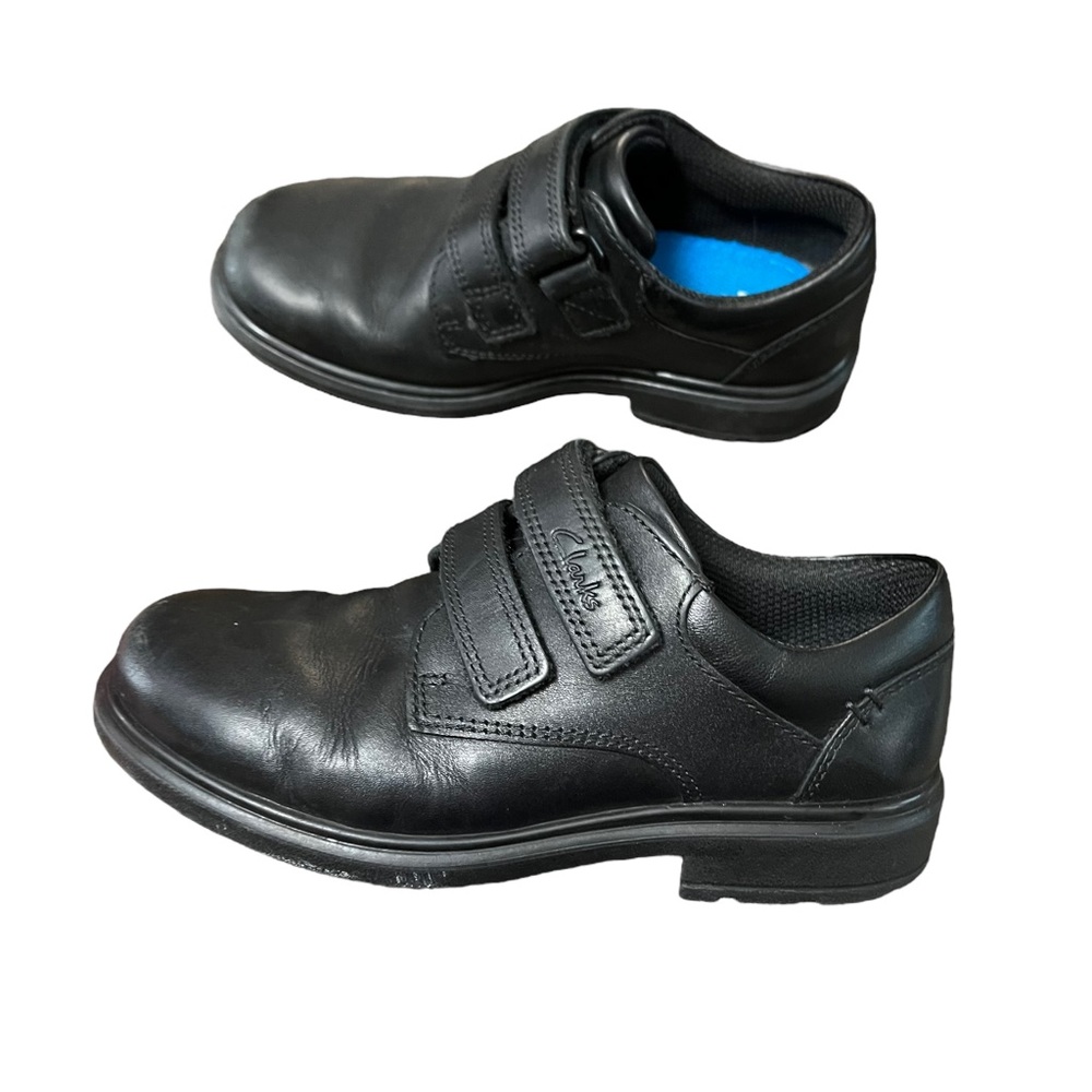 Clarks Black Leather Dress Shoes Boys Size 12